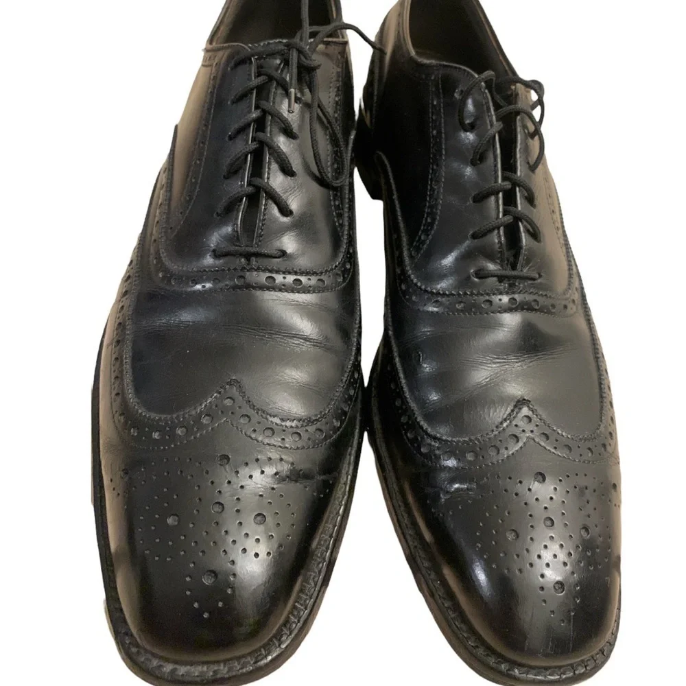 Footjoy Classics Mens Black Wingtip Dress Oxfords Shoes Size 12